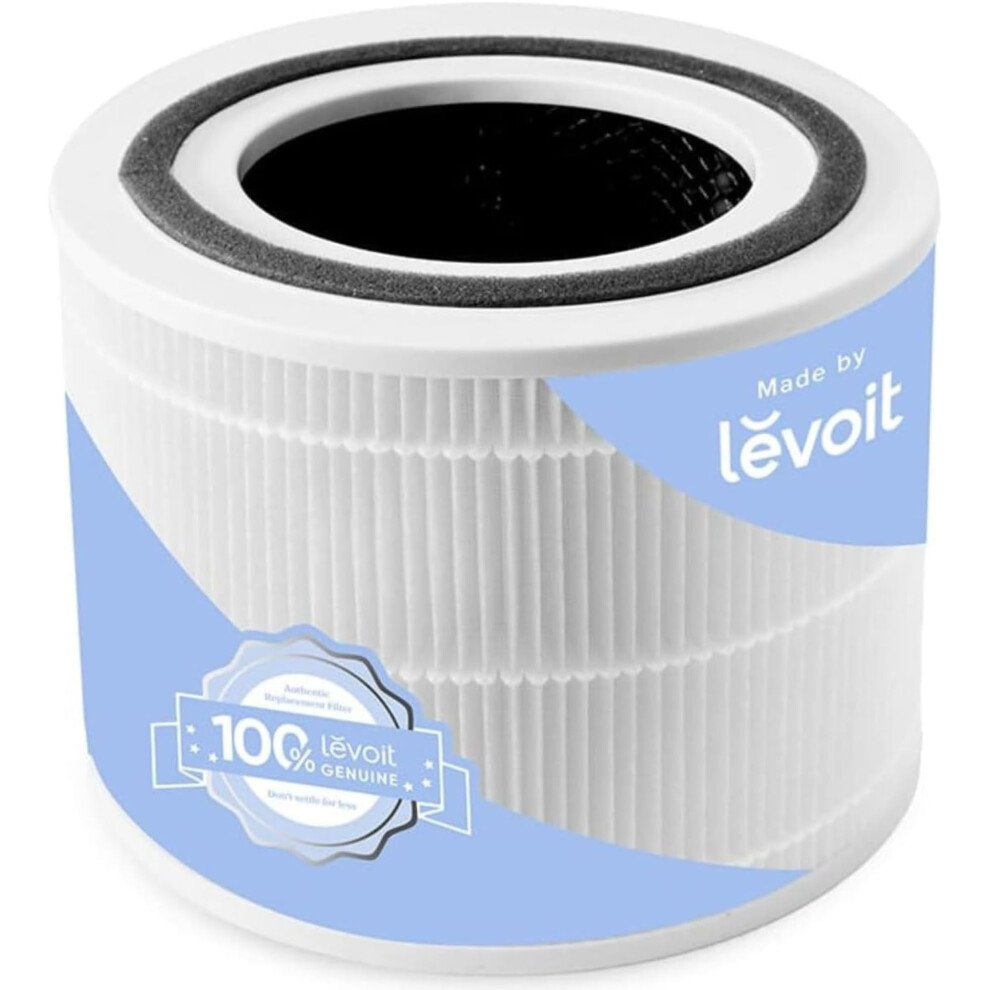 LEVOIT Core 300 Air Purifier Replacement Filter, 3-in-1 True HEPA, High-Efficiency Activated Carbon, Core300-RF, 1 Pack, White