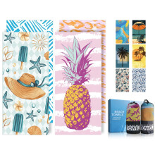 Microfibre Beach Towels for Adults - 200x90cm 2 Pack Extra Large Beach Towels in Gift Boxed, 250 GSM, Sand Free, Lightweight & Quick Dry Beach Towel