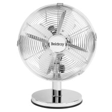 Beldray EH3266CH 10-inch Desk Fan - 3 Speeds, Oscillation & Adjustable Head, 30W, Silver, for Home/Office