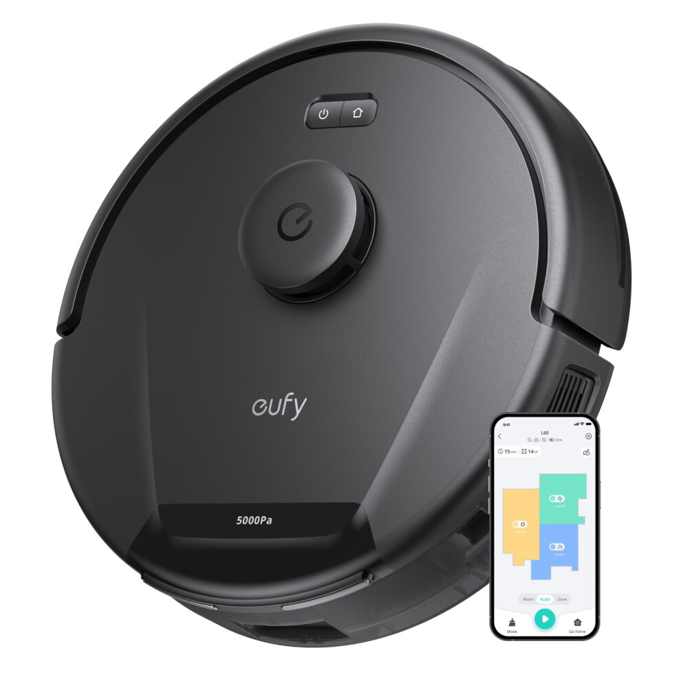 eufy L60 Robot Vacuum Cleaner, Ultra Strong 5,000 Pa Suction to Remove Hair, Dust, iPath Laser Navigation, For Deep Floor Cleaning, Ideal for Pet Hai
