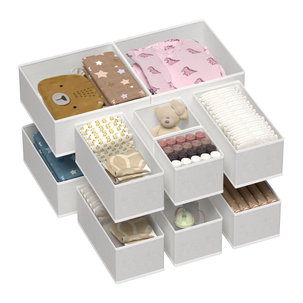 Vtopmart 12Pack Drawer Organizer for Clothes, Underwear Drawer Organizer Bins, Foldable Fabric Closet Storage Organizers, Dresser Drawer Dividers for