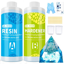 Crystal Clear Epoxy Resin Kit - DR. RESIN 32oz/946ml Resin Kits for Beginners, food safe epoxy resin for DIY, Jewelry Making, Tumbler, River Table To