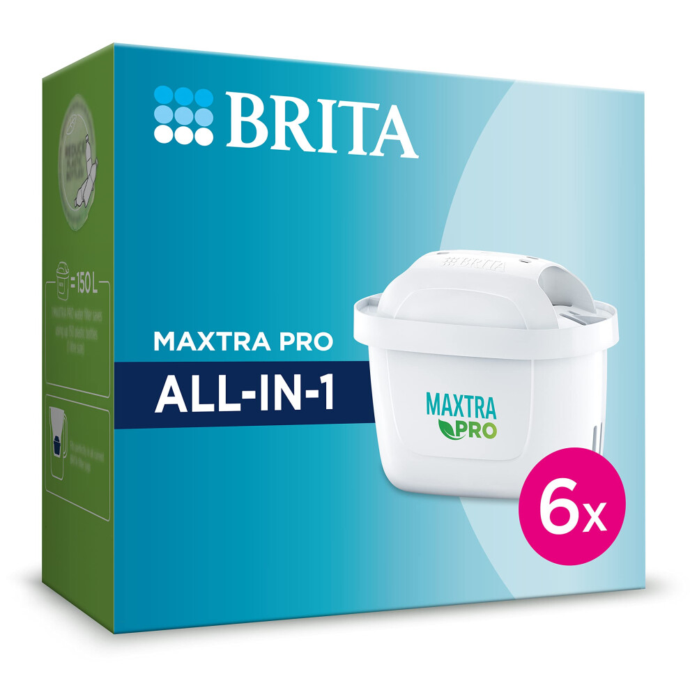 BRITA MAXTRA PRO All-in-1 x6 - Tap Water Filter for BRITA Water Filters - Reduces Some PFAS, Pesticides, Herbicides, Chlorine, Limescale and Metals -