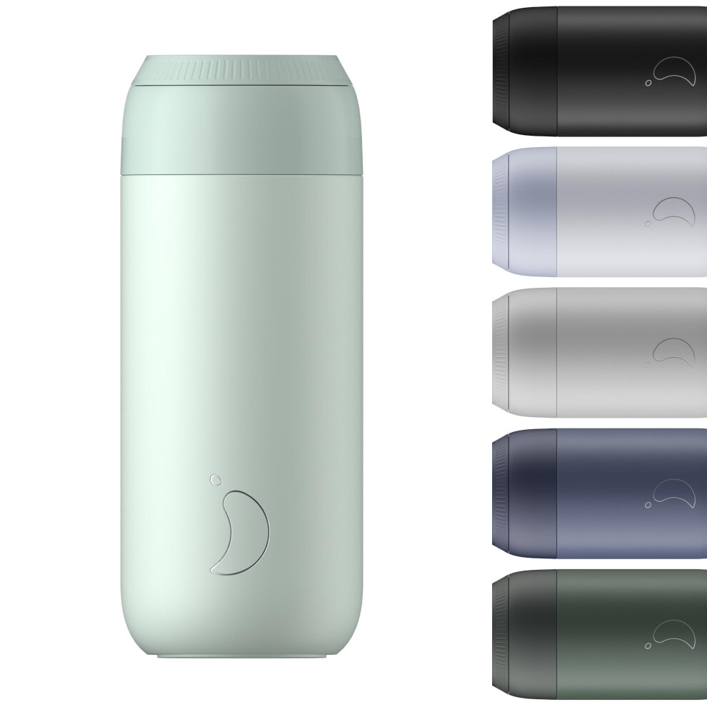 Chilly's Series 2 Coffee Cup - Tight Seal, No Sweating - BPA-Free Stainless Steel - Reusable - Double Walled, Vacuum Insulated - Lichen Green, 500ml