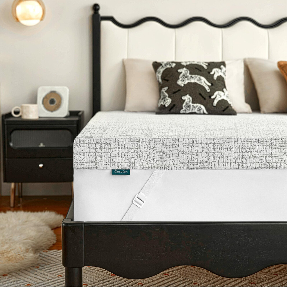 Bacalar Mattress Topper Kingsize Bed Thick, 2Inch King Mattress Topper for Back Pain Relief