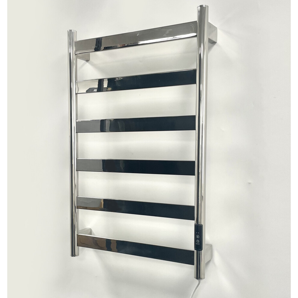 Manissa Electric Stainless Steel Towel Rail 700Mm High X 400Mm With Timer