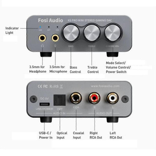 K5 PRO USB Gaming with Microphone Headphone Amplifier 1