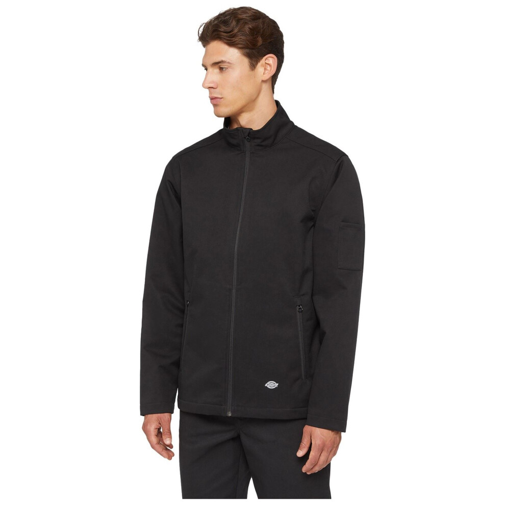 (Black, S) Dickies Everyday Softshell Jacket Men's Black Softshell Jacket