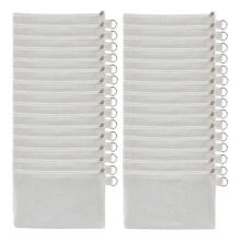 30 Pcs Sublimation Blanks Makeup Bags Bulk,Canvas White Bag