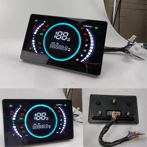 12V Universal Adjustable LED Digital Motorcycle Speedometer 2