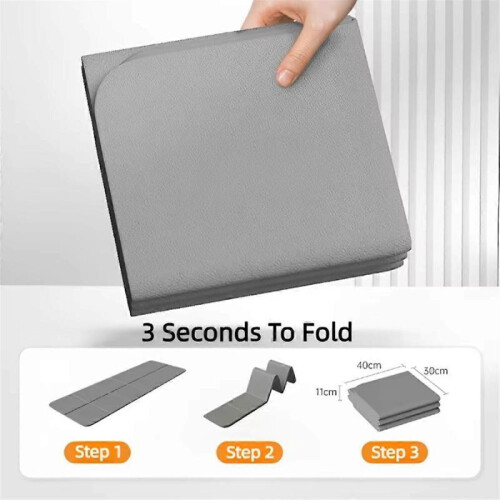 Eco-Friendly TPE Yoga Mat,Foldable,Double-Sided Non-Slip Surface,Gray 2