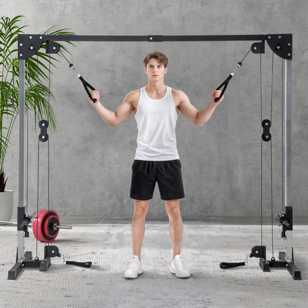 SPORTNOW Cable Crossover Machine for Full Body Strength Training