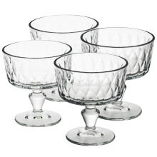 (4 Bowls) Ice Cream Sundae Dessert Fruit Cocktail Footed Bowls Cups Dishes 250ml