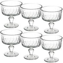 (6 Bowls) Ice Cream Sundae Dessert Fruit Cocktail Footed Bowls Cups Dishes 250ml