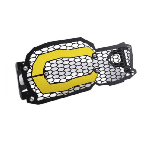 Motorcycle Headlight Protector Grille Guard Cover Yellow 2