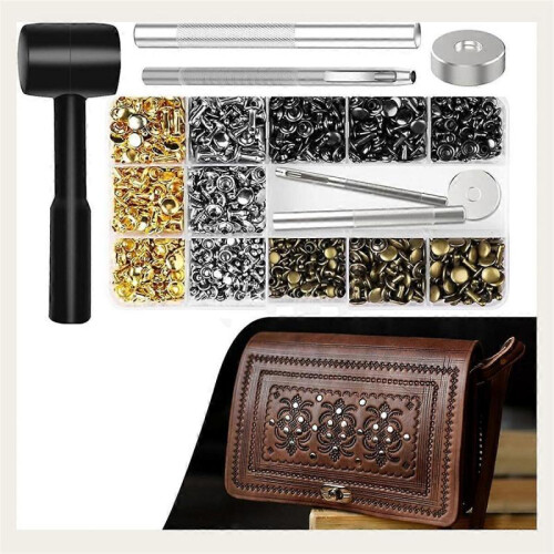 480 Set Leather Rivets and for Leather Clothes, Shoe, Leather Boot 1