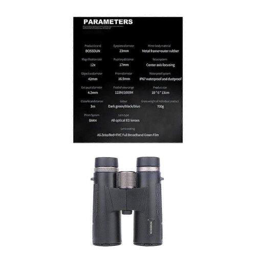 12x42 Professional Binoculars ED Lens BAK4 Prism Waterproof,A