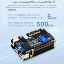 Micro-Snow Berry Pi 5 PCLE to Gigabit Ethernet /M.2 Transfer Board