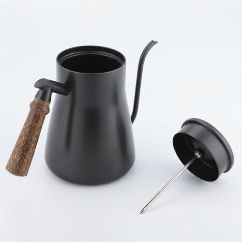 Wooden Handle Hand Brewing Kettle Coffee Hand Brewing Kettle black 2