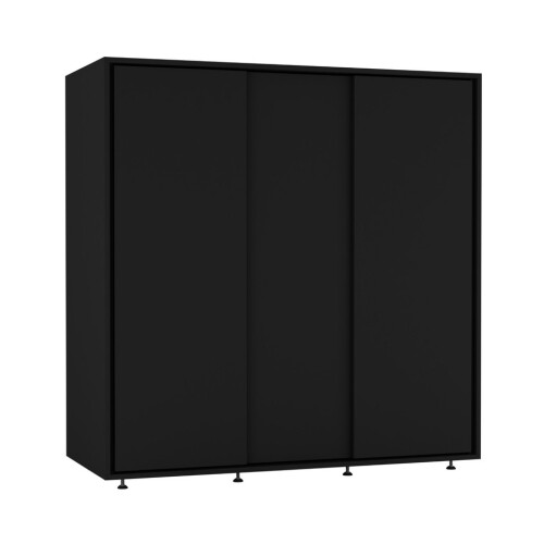 URBN Living (Black) 120cm 3 Sliding Doors Kids Wardrobe Storage Closet