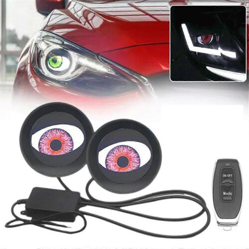 2 Inch Devil Eye LED Headlight Kit Car Dynamic with Remote Control 2