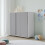 URBN Living (White with Grey Doors) 120cm 3 Sliding Doors Kids Wardrobe Storage Closet 3