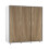 URBN Living (White with Oak Doors) 120cm 3 Sliding Doors Kids Wardrobe Storage Closet 3