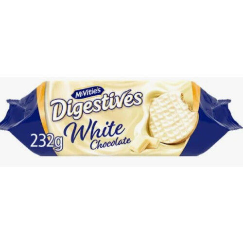 McVitie's Digestives White Chocolate 232g  (Pack of 3)
