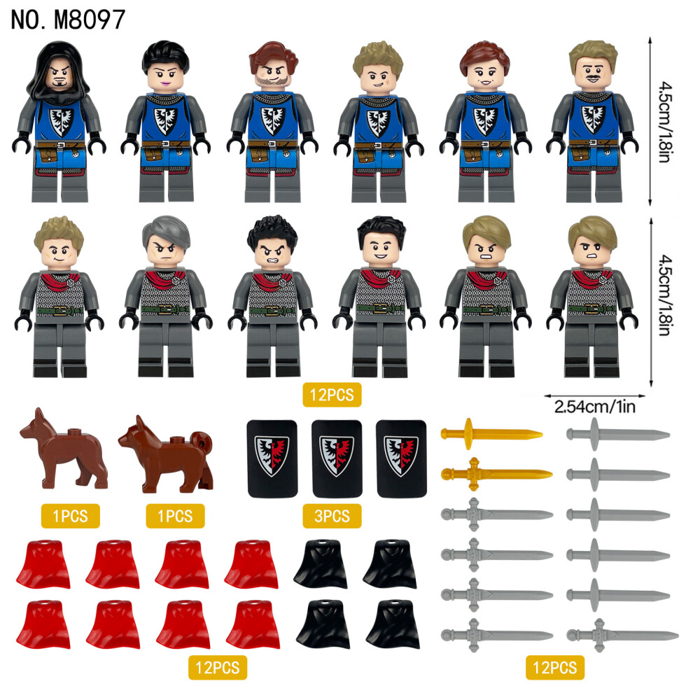 Photos - Action Figures / Transformers  Medieval Knight Soldiers Military Building Blocks Minifigures Gift toy(12pcs-3)