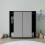 URBN Living (Black with Grey Doors) 120cm 3 Sliding Doors Kids Wardrobe Storage Closet 1