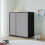 URBN Living (Black with Grey Doors) 120cm 3 Sliding Doors Kids Wardrobe Storage Closet 4