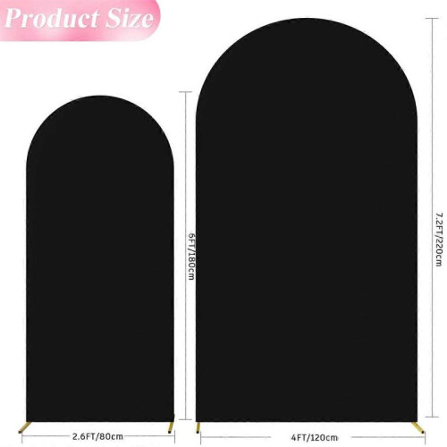 Wedding Arch Cover,Arch Backdrop Stand Cover with 100 balloons(black) 2