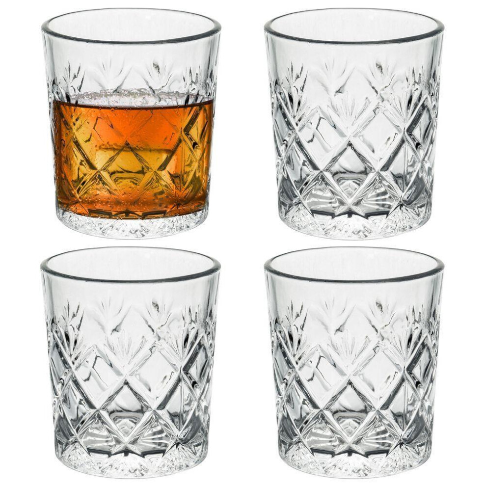 GEEZY Set of 4 Whisky Glasses Scotch Vodka Cocktail Drinking Glassware Tumbler 230ML