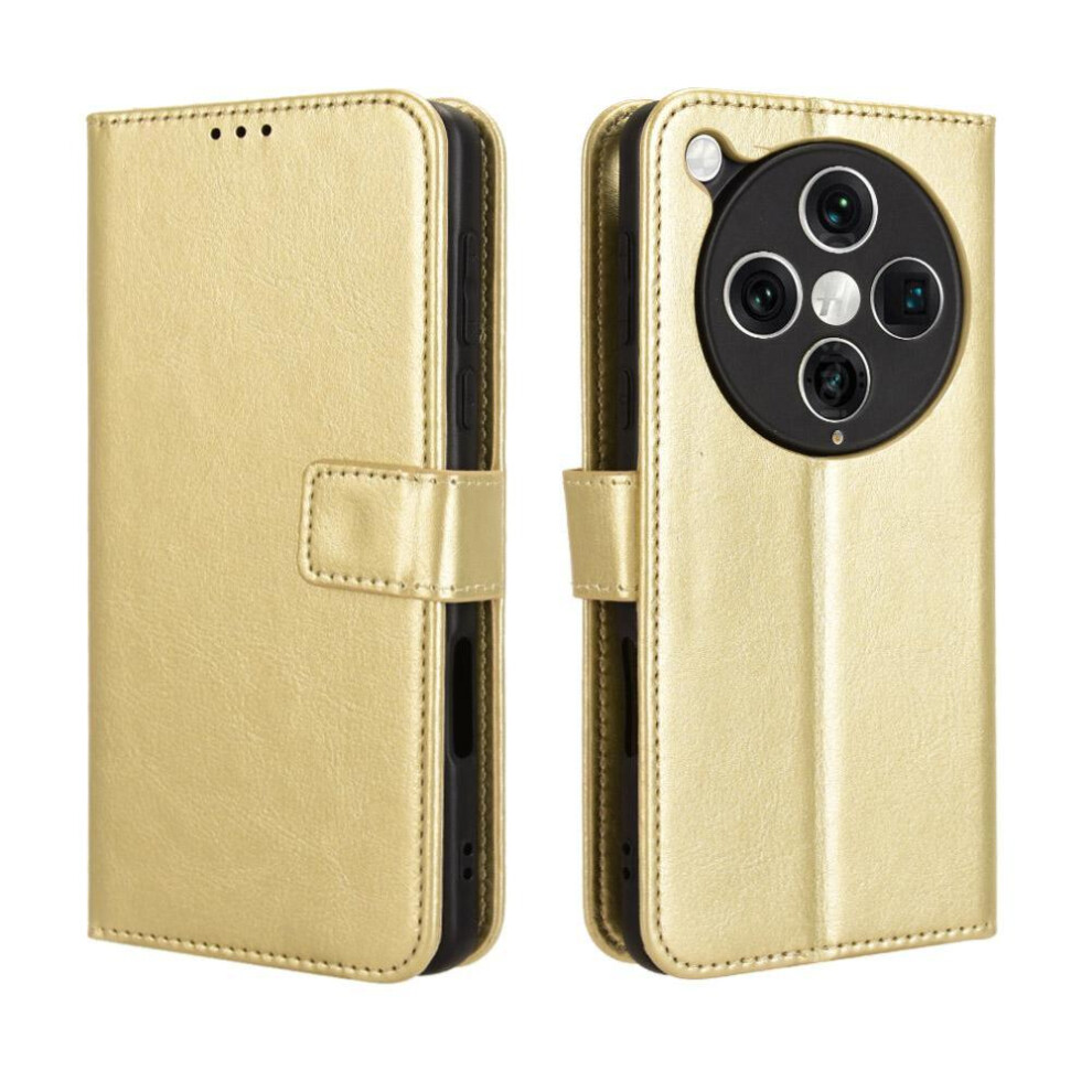 (Gold) Case For Oppo Find X8 Pro 5G Magnetic Card Holder Flip Cover Wallet Gold 764563609611