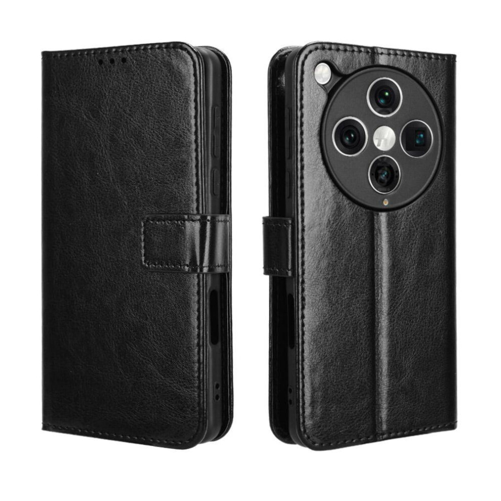 (Black) Case For Oppo Find X8 Pro 5G Magnetic Card Holder Flip Cover Wallet Black 764563609598