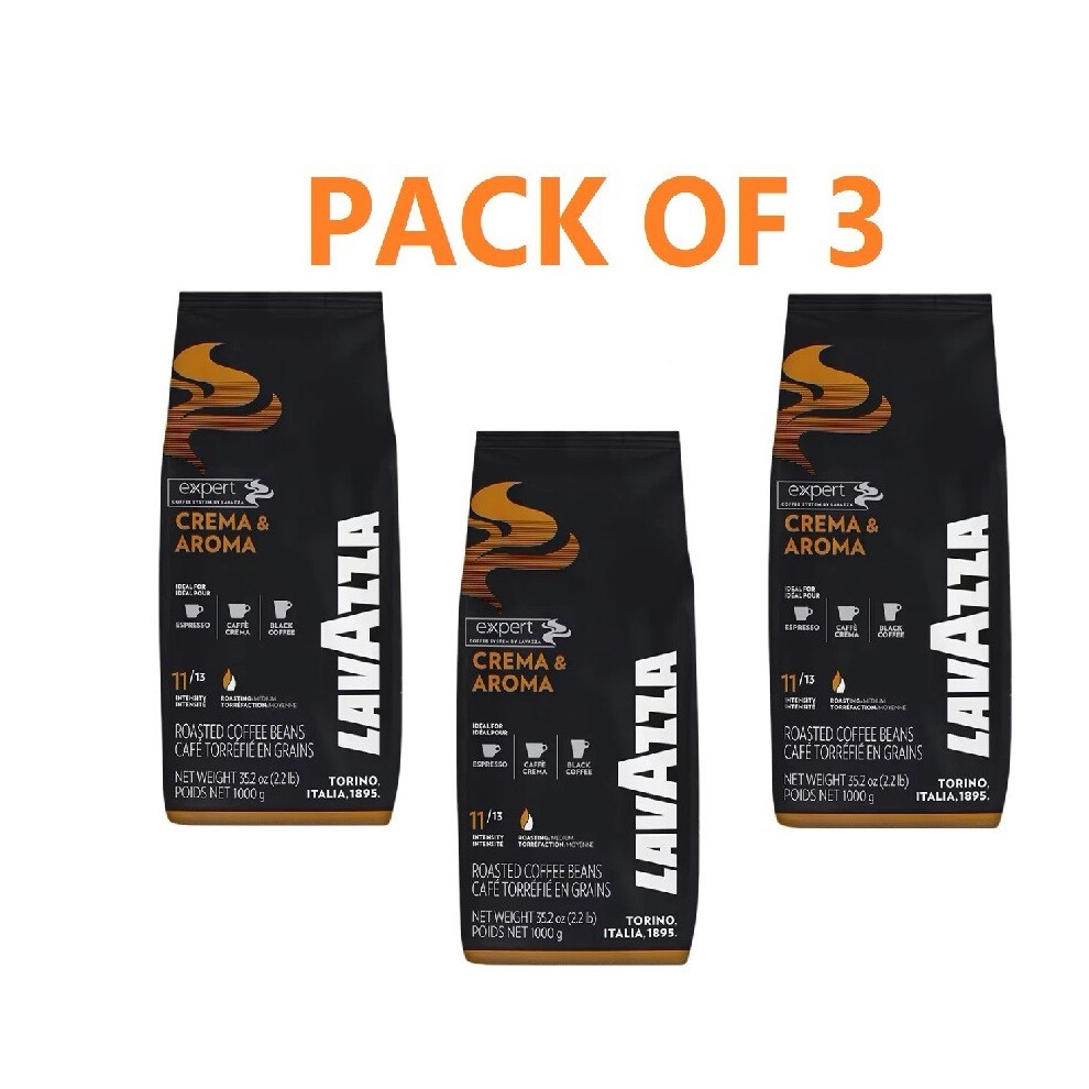 Lavazza 'Expert' Crema & Aroma Coffee Beans 1Kg ( Pack Of 3)