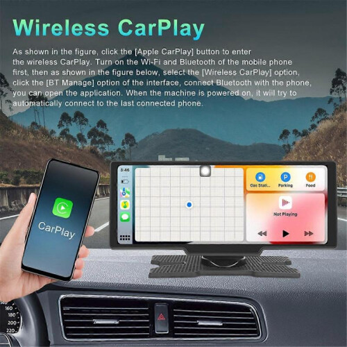 Wireless Carplay Screen for Car, 10.26 inch with Backup Camera 2
