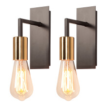 (2X) Lámpara De Pared Interior, Lámpara De Pared Retro Sencilla, Aplique De Pared Moderno De Metal E27 Para Pasillo, Dormitorio Negro
