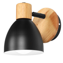 Retro Wandleuchte Aus Metall Und Holz Moderne Wandleuchte Für Den Innenbereich Verstellbarer Winkel Schwarz