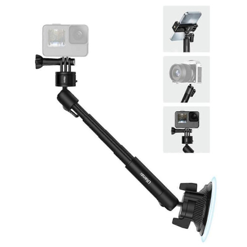 ZJ01 Camera Suction Cup Mount 360 Rotation with Phone Clamp 1