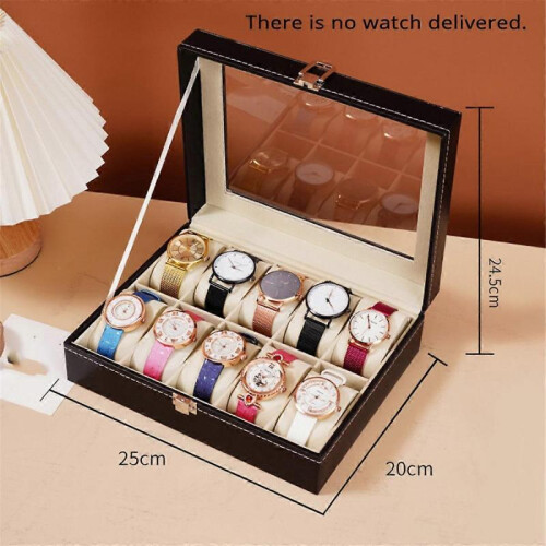 Leather Watch Box Watch Storage Box Watch Display Box 10 grid 1