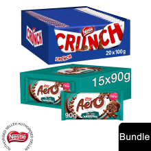 (20 x Crunch Milk Chocolate + 15x Aero Hazelnut (35 Bars)) Nestlé Chocolate Sharing Bar (30 - 40 Bars) Kit Kat, Crunch, Aero & Milkybar