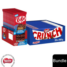 (15x KitKat Double Chocolate + 20xCrunch Chocolate (35 Bars)) Nestlé Chocolate Sharing Bar (30 - 40 Bars) Kit Kat, Crunch, Aero & Milkybar