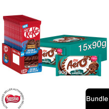(15x KitKat Double Chocolate + 15 x Aero Hazelnut (30 Bars)) Nestlé Chocolate Sharing Bar (30 - 40 Bars) Kit Kat, Crunch, Aero & Milkybar