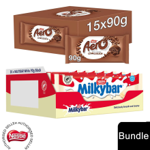 (15x Aero Milk Chocolate + 20x Milkybar Chocolate (35 Bars)) Nestlé Chocolate Sharing Bar (30 - 40 Bars) Kit Kat, Crunch, Aero & Milkybar