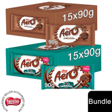(15x Aero Milk Chocolate + 15x Aero Hazelnut (30 Bars)) Nestlé Chocolate Sharing Bar (30 - 40 Bars) Kit Kat, Crunch, Aero & Milkybar