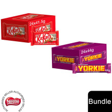(24x KitKat 4 Finger + 24x Yorkie Milk (48 Bars)) Nestlé Chocolate Bar (48 - 144 Bars) Yorkie, Aero, Milkybar Pick your Favourite