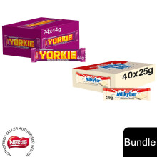 (24x Yorkie Chocolate Bar + 40 x Milkybar(64 Bars)) Nestlé Chocolate Bar (48 - 144 Bars) Yorkie, Aero, Milkybar Pick your Favourite