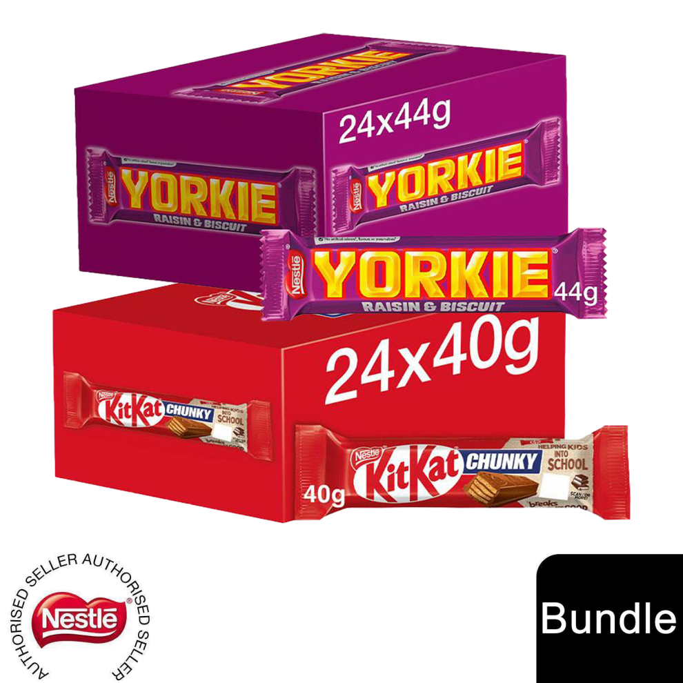 Nestle (24X Kitkat Chocolate Bar + 24X Yorkie Milk (48 Bars)) Nestlé Chocolate Bar (48 - 144 Bars) Yorkie, Aero, Milkybar Pick Your Favourite
