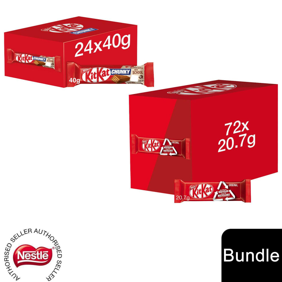 Nestle (24X Kitkat Chocolate Bar + 72 X Milk 2 Finger(96 Bars)) Nestlé Chocolate Bar (48 - 144 Bars) Yorkie, Aero, Milkybar Pick Your Favourite